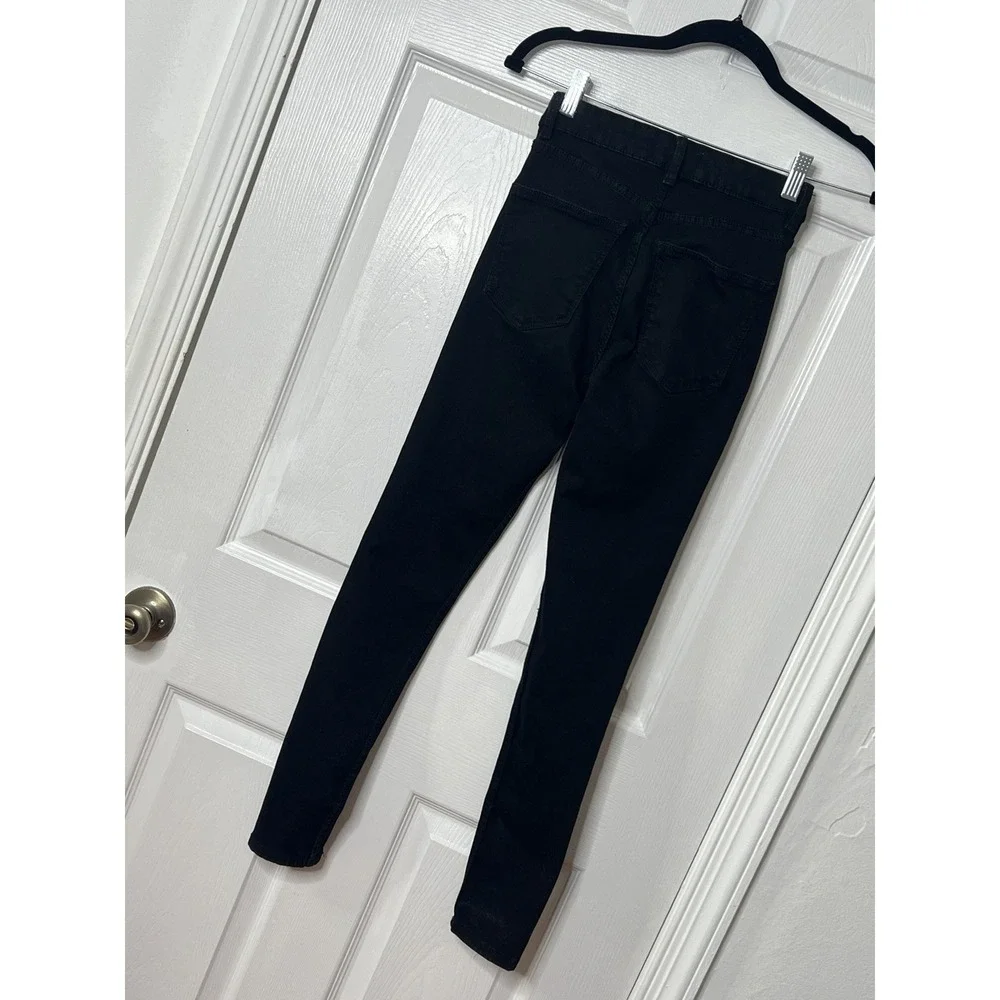 Zara Black Skinny Jeans Size 4 Minimalist Quiet Luxury‎ Clean Girl Stretch Denim